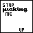 Animated pixel art icon showing 'STOP picking ME' text with changing colors and dotted lines, transitioning to 'WHEN I WANT TO BE' below.