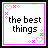 nine square icons with pink borders and heart motifs, each containing text phrases about life's best moments