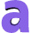 A 4x3 contact sheet of a purple animated letter 'a' icon showing all frames in sequence with varying depth, shading, and perspective effects across sampled frames.