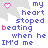 A 3x3 contact sheet of seven animated frames showing a pixelated text-based icon with blue and pink lettering, gray background shapes, and a small heart symbol.