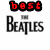 six pixelated text-based icons featuring 'The Beatles' logo with varying colored and styled words above or below it