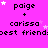Pixelated text and star graphics on a bright pink background with repeated names and friendship phrases.
