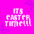 Pixelated text on bright pink background with purple square accents, four identical copies arranged in a pattern