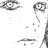 Pixelated grayscale icon shows two stylized faces with large eyes and simple features against a white background, some scattered pixel clusters below.