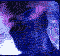 Animated contact sheet showing 10 sequential frames of a pixelated blue-purple abstract shape with white highlights against a gray background.