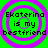 Green background with four identical purple concentric circles, each containing black pixelated text reading "Ekaterina is my bestfriend".