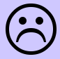 Two identical sad face icons with black outlines, circular eyes, and downturned mouths on a light purple background.
