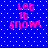 Blue background with white dots and pink text reading 'Let It Snow!' in four identical