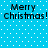 Blue background with white dots and black text reading "Merry Christmas!" in four identical quadrants.