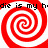 Four red and white spiral patterns arranged in a with black text reading "die is my hdie is my" repeated across the top and bottom