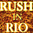 A 3x2 contact sheet of pixelated animated frames featuring Rush band members, a