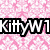 Pixelated image with pink patterned background, blue and purple text elements, and a partial figure in orange clothing.