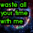 Four of green text on a dark, pixelated background with swirling blue and purple patterns