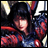 A pixelated anime-style character with long dark hair and red-and-blue clothing appears on the left side of a contact sheet, while the right side displays stylized text reading "Anime IM" above a smaller signature-like mark.