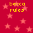 Red background with pink stars and yellow text reading 'becca rules' repeated four times.