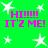 Green background with white stars and pink text reading 'HI!!!!! IT'S ME!' in four identical quadrants.