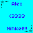 Pixelated blue background with purple text and star-shaped icons in various positions