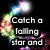 A colorful, pixelated animated icon with a swirling rainbow border and bright white orbs on black background displaying sequential text.