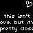 Pixelated white heart symbol above repeated text reading 'this isn't this isn't' and partial phrases on black background.