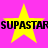 Yellow stars and black text on a pink background, with repeated patterns across two