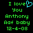 Green pixelated text on black background with blue heart symbol replacing 'I love You' in left , identical right