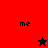 Red and black pixelated icon with 'me' text and star symbols, one star changing color from black to red.