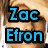 A pixelated image of a person with light brown hair, showing text overlays in blue, green, and red across different sections.