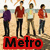 A pixelated beach scene with four people standing in a , transitioning from a full group to a smaller group with text overlays