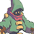 Pixelated green-robed character with purple scarf and yellow accents, static single-frame AIM buddy icon.