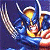 Pixelated character in blue armor with winged helmet and glowing chest, holding a weapon against dark background; green text 'Original Icons .com' on right side.