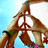 Three hands form a peace sign against a light blue and white background with pixelated rendering.