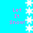 Pixelated cyan background with vertical white snowflakes and pink text reading "Let It Snow!" in two