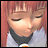 Pixelated anime-style character with closed eyes and pink hair, next to black background with white text reading 'Anime IM' and 'com'