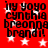 Red background with white stars and black text reading 'my yoyo cynthia breonna brandi!' in four identical quadrants.