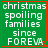 Green square icon with white text reading "christmas spoiling families since FOREVER" and red border, featuring small pixelated red-and-white decorations at bottom-right corner.