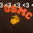 Pixelated icon with orange text 'USMC' and white symbols above, a yellow flame-like shape below on dark background.
