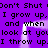 Purple background with black pixelated text repeating phrases, a white rectangular frame with rounded corners, and a faint purple glow effect.