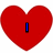 Red heart-shaped icons with blue text displaying 'I', 'Love', and 'Meghan'