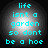 Four identical circular icons with cyan text on a black background, each displaying the phrase "life isnt a garden so dont be a hoe" in pixelated font.