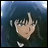 A 48x48 pixel animated buddy icon featuring a character with long dark hair and closed eyes on the left, paired with "Anime IM" text on a black background on the right.