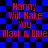 Red text on blue and black checkered background reads 'Manny Will Make You Black & Blue' in two identical vertical sections with slight pixel distortion.