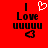 Red background with black text 'I Love' and 'u' repeated six times, featuring a white heart symbol above the 'I' and a black heart symbol below the 'u' sequence.