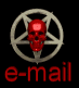 Animated contact sheet showing 15 frames of a red skull rotating inside a silver pentagram with 'e-mail' text below each frame on black background.