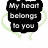 Black text blocks with white lettering display phrases over light green heart outlines on a white background.
