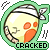 identical cartoon icons with a light yellow face, orange paw prints, and green border displaying the word 'CRACKED' below each