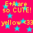 Red background with cyan stars and yellow text repeating 'E+A are so CUTE! yellow <33' in a pattern