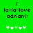 Green background with black text 'i la-la-love adrian:' and five white plus signs below, one of which is light green in the second frame.