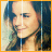 six pixelated frames showing a person with long brown hair smiling, each frame displaying slight variations in head position and facial expression