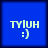 Blue square icon with light green text 'TYLUH' and a smiley face ':)' in pixelated style.