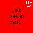 Red background with white pixelated heart above black text reading 'joe kevin nick!' in two identical